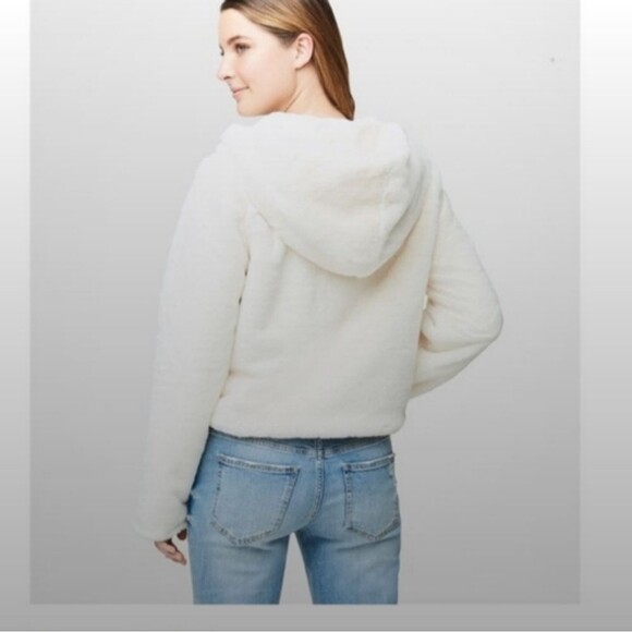 Aéropostale Coat White Sherpa Faux Fur Cropped Jacket Women’s - Size Small NWT - Picture 3 of 11